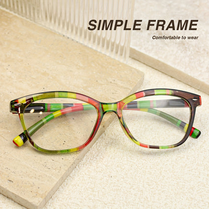 3 Pairs of Checkered Color Matching Retro Fashion Reading Glasses, Comfortable to Wear Reading Glasses, with Rice Nails And High-Quality Spring Hinge Design, Christmas Gifts