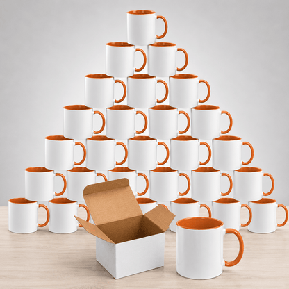 11oz Sublimation Ceramic Mugs with Glossy Finish, Heat Press Ready Coffee Cups for DIY Printing, Multicolor Bulk Pack Options Available in 6, 12, 24, 36, 48, 72 and 144 Pack