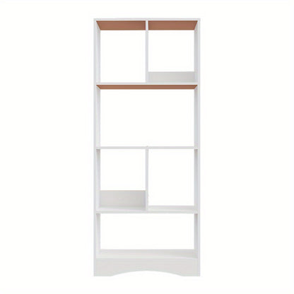Bookcase, 4-Tier Bookshelf, Open Storage Shelf, Tall Shelving Unit, Free-Standing Display Shelf for Living Room, Home Office, Dining Room, 50×17×120 cm