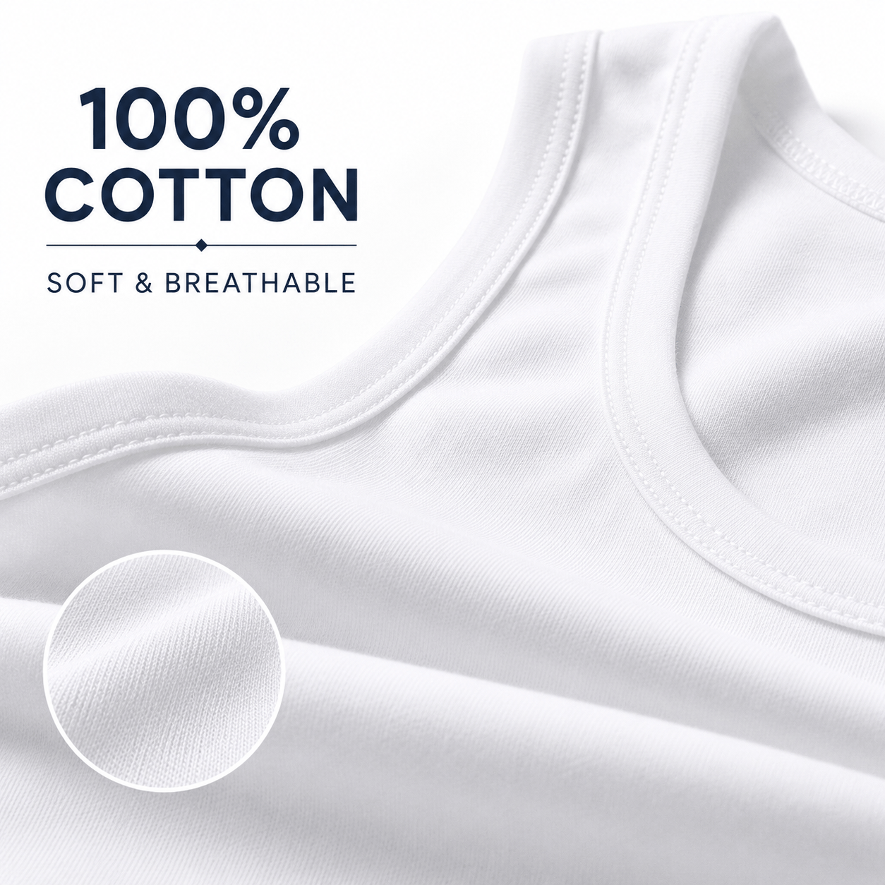 3 Pack Men’s Cotton Vests – Soft Breathable Sleeveless Vest Undershirts, Lightweight Quick Dry Gym & Workout Training Base Layer, Comfortable Everyday Wear Round Neck Athletic Shirts