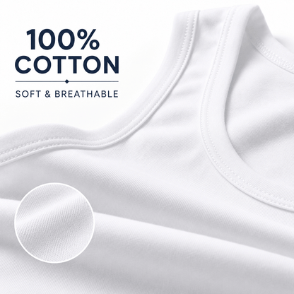 3 Pack Men’s Cotton Vests – Soft Breathable Sleeveless Vest Undershirts, Lightweight Quick Dry Gym & Workout Training Base Layer, Comfortable Everyday Wear Round Neck Athletic Shirts
