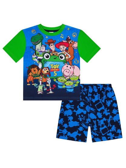 Disney Toy Story Boys Pyjamas, Kids Short Summer PJs Set, Buzz Lightyear Woody Rex Toy Story Nightwear Toddler Pyjama Set Ages 18 Months to 7 Years