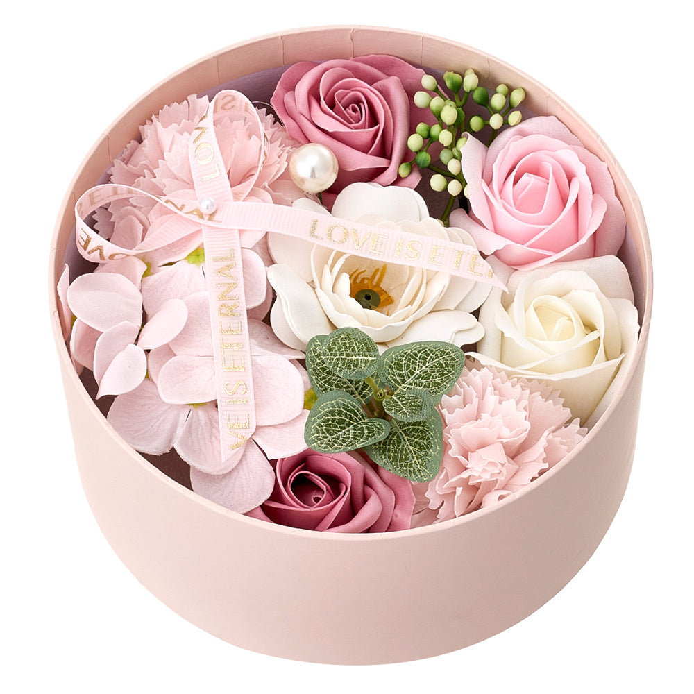 Bath Soap Gift Box, Artificial Flower Bouquet, card, Scented Rose Petal Gift for Valentine'S Day Anniversary, Christmas, Birthday Gift for Women, Girlfriend, Wife