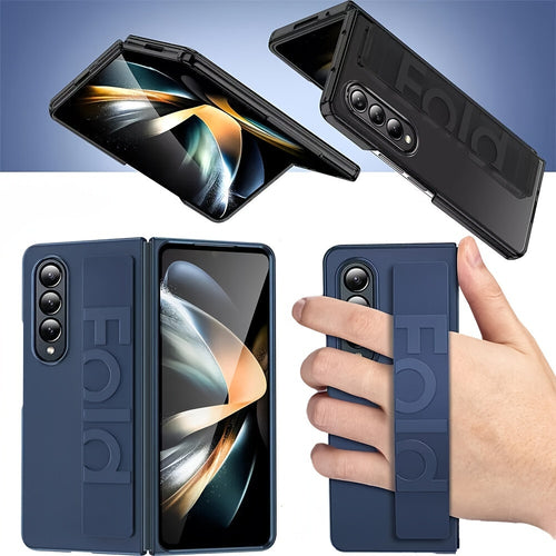 Phone Case - Wristband Anti-Slip Protective Flip Cover Case for Samsung Galaxy Z Fold 6, 5, 4, And 3