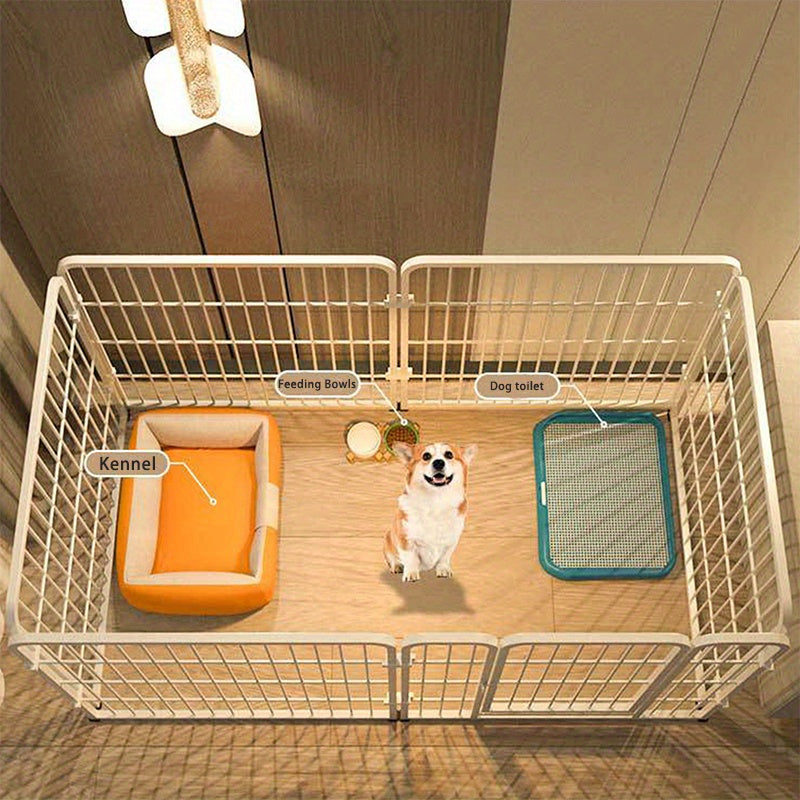 [Spacious Metal Dog Pen] Spacious Metal Dog Pen | 6-Panel Detachable Pet Pen, Small And Medium Exercise Pen, Easy to Assemble - Versatile Shape for Dogs, Rabbits, Ducks And Other Small And Medium Animals, 120 X 60 X 60Cm