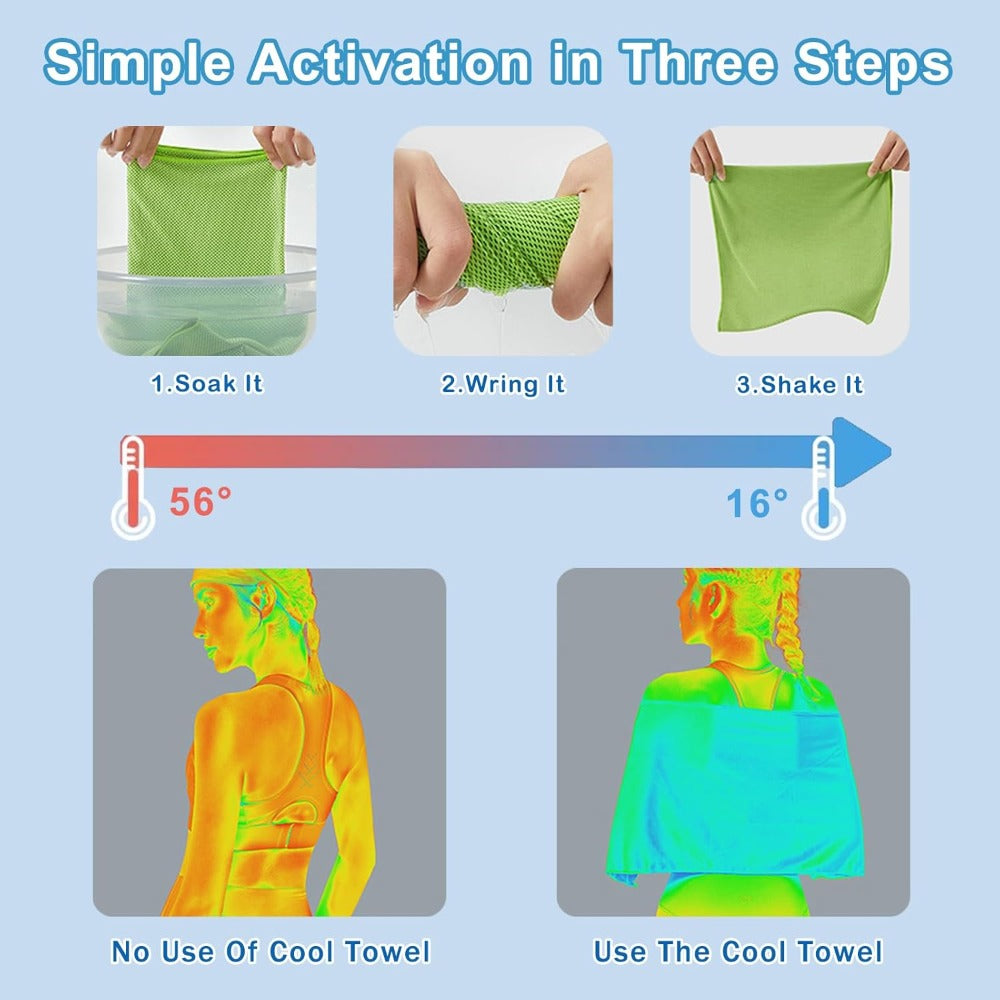 [Cooling Neck Wrap] 4pcs Set of Cooling Towels, Polyester Cold Towels, Soft and Breathable Fitness Ice Towels, Suitable for Exercise, Yoga, Sports, Camping, Hiking Sweat Towels, Quick-drying, Breathable, Lightweight Cooling Neck Wrap
