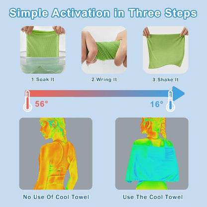 [Cooling Neck Wrap] 4pcs Set of Cooling Towels, Polyester Cold Towels, Soft and Breathable Fitness Ice Towels, Suitable for Exercise, Yoga, Sports, Camping, Hiking Sweat Towels, Quick-drying, Breathable, Lightweight Cooling Neck Wrap