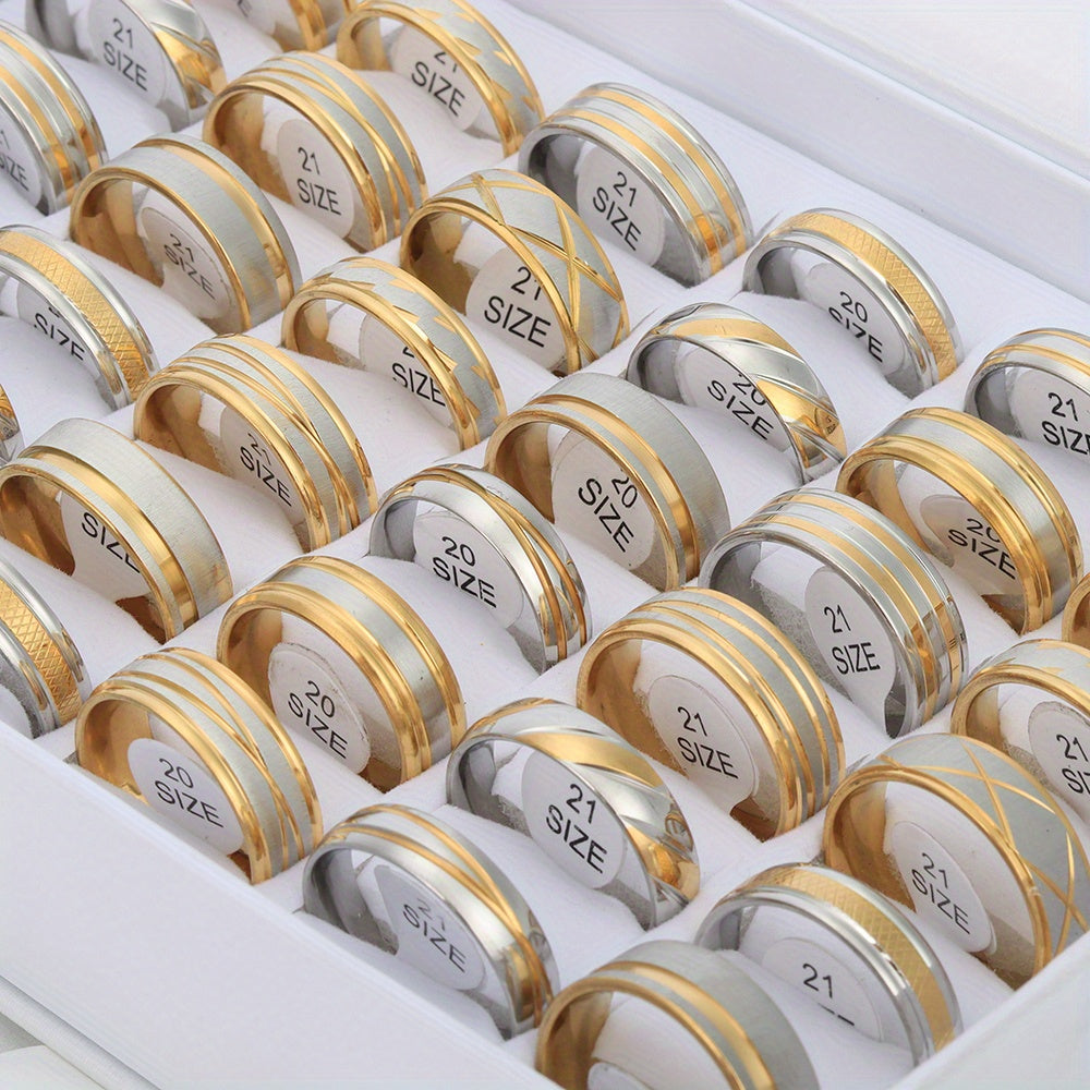 20pcs/Lot Stripe Waterproof Fashion High Quality Rings for Men