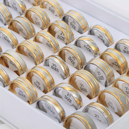 20pcs/Lot Stripe Waterproof Fashion High Quality Rings for Men