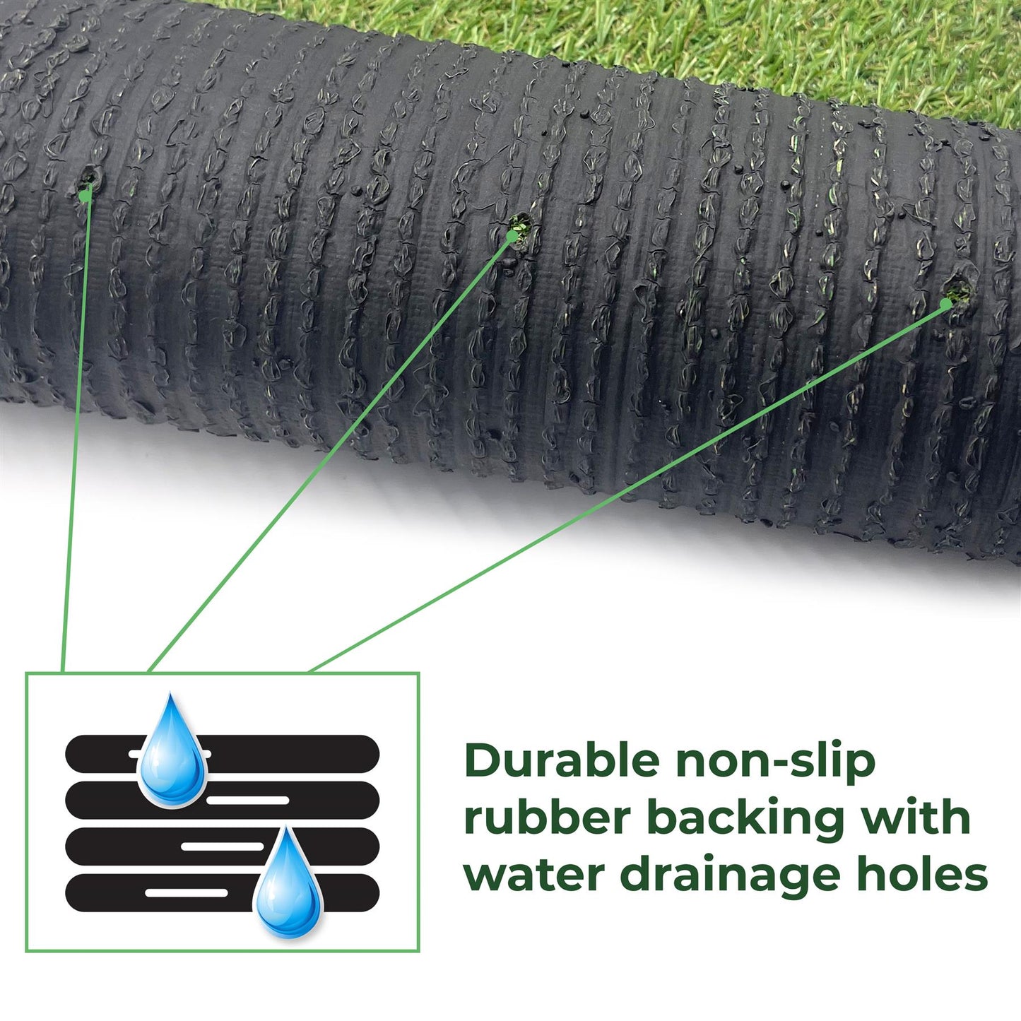 WALPLUS 4mx1m Roll 20mm Pile Height Carpet Artificial Grass Astro Garden Lawn High Density Durability Realistic Looking Pets Friendly Fake Turf Mat Floor for Patio Balcony Outdoor Indoor Self-Draining