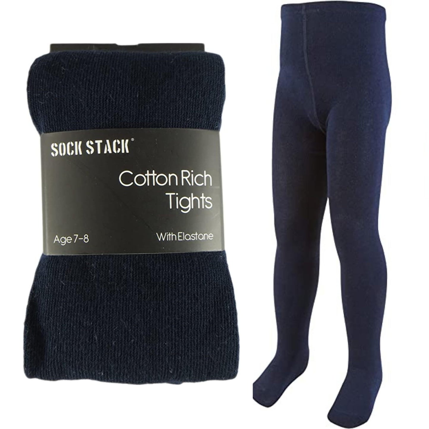 Pack Of 6 Girls Tights, School Uniform Multipack Soft Cotton Rich Winter Tights (3-12 Years)