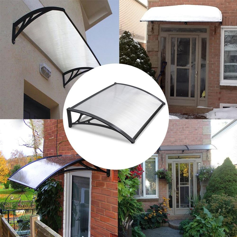 Costoffs Door Canopy, Door Awning Shelter, Outdoor Awning Canopy, Window Rain Shelter, Front Door Awning Window Outdoor Rain Shelter Cover for Garden Door Porch, Roof, Patio, 120 x 76 cm, Black/White