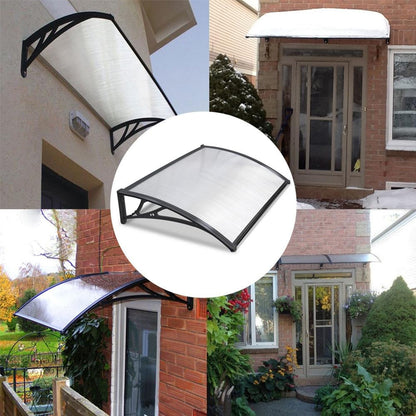Costoffs Door Canopy, Door Awning Shelter, Outdoor Awning Canopy, Window Rain Shelter, Front Door Awning Window Outdoor Rain Shelter Cover for Garden Door Porch, Roof, Patio, 120 x 76 cm, Black/White