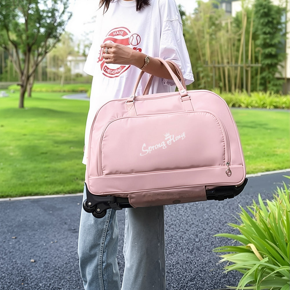 Foldable Wheeled Travel Duffel Bag, Large Capacity Rolling Handheld Luggage for Family Vacations, Outdoor, and Short Trips, Easy - To - Carry Tote with Durable Build