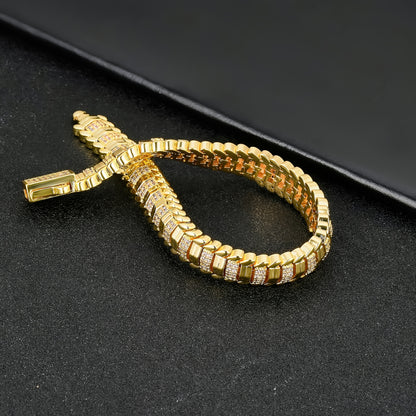 ICEDCHICS 1pc 9mm Snake Bone Armband Polygonal Armband Hip Hop Armband Unisex Armband Vatertag Muttertag Weihnachten Valentinstag Geburtstag Jahrestag Geschenk