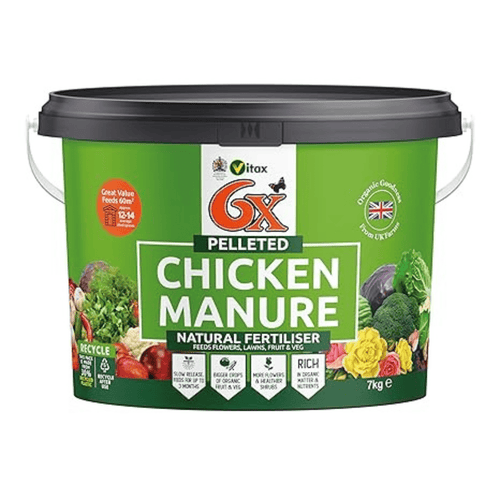 6X Natural Pelleted Chicken Fertiliser 7Kg