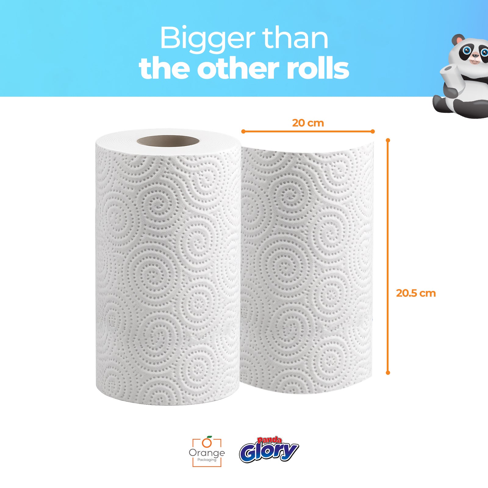 Panda Glory 3-Ply Kitchen Roll – 24-Roll Pack