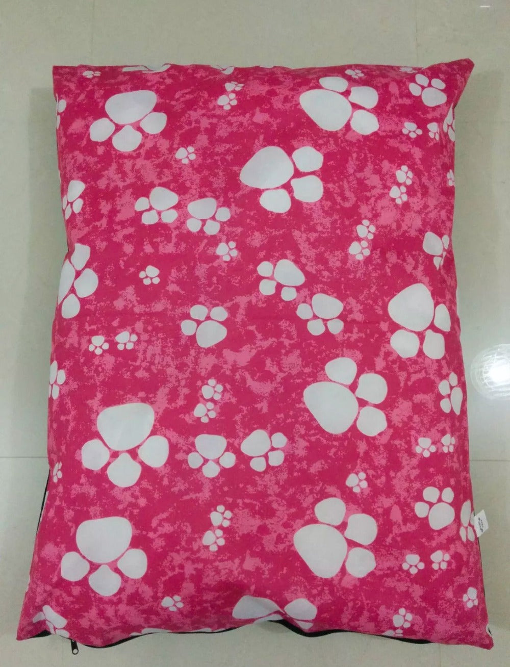 Soft Dog Cushion Bed with Removable Washable Cover – Printed Pet Pillow Mat for Dogs & Cats, Medium Large Jumbo Sizes, Ideal for Home Crate Sofa & Travel, Random Colours
