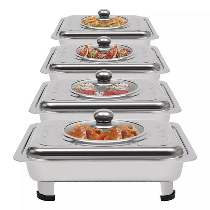 4pcs Buffet Dish Tray Food Plate Server Food Warmer Chafing Dish Serving Tray UK