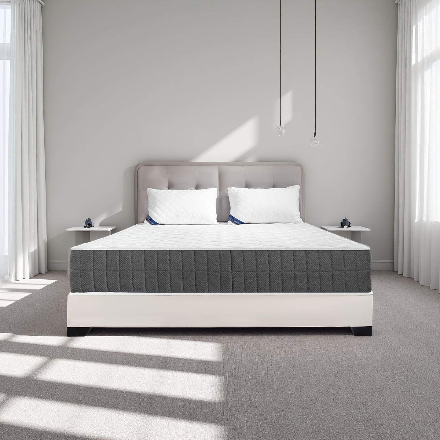 20Cm Medium-Firm Spring Hybrid Double Mattress with Silent Innerspring And Pocket Springs for Comfortable Sleeping, All Sizes - Single/Small Double/Double, Mattress in a Box, Christmas Bedroom Furniture | Timeless Bedroom Style