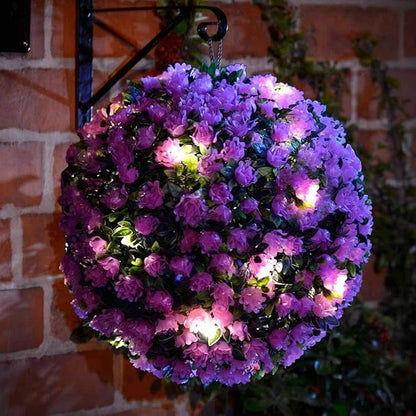 Solalite® 1Pack/4Pack Solar Topiary Balls – 28cm Round Artificial Ball Plants Outdoor with 20 Solar Led Lights, Garden Hanging Balls Sphere Decorative For Wedding, Christmas, Backyard, Balcony, Garden Decor