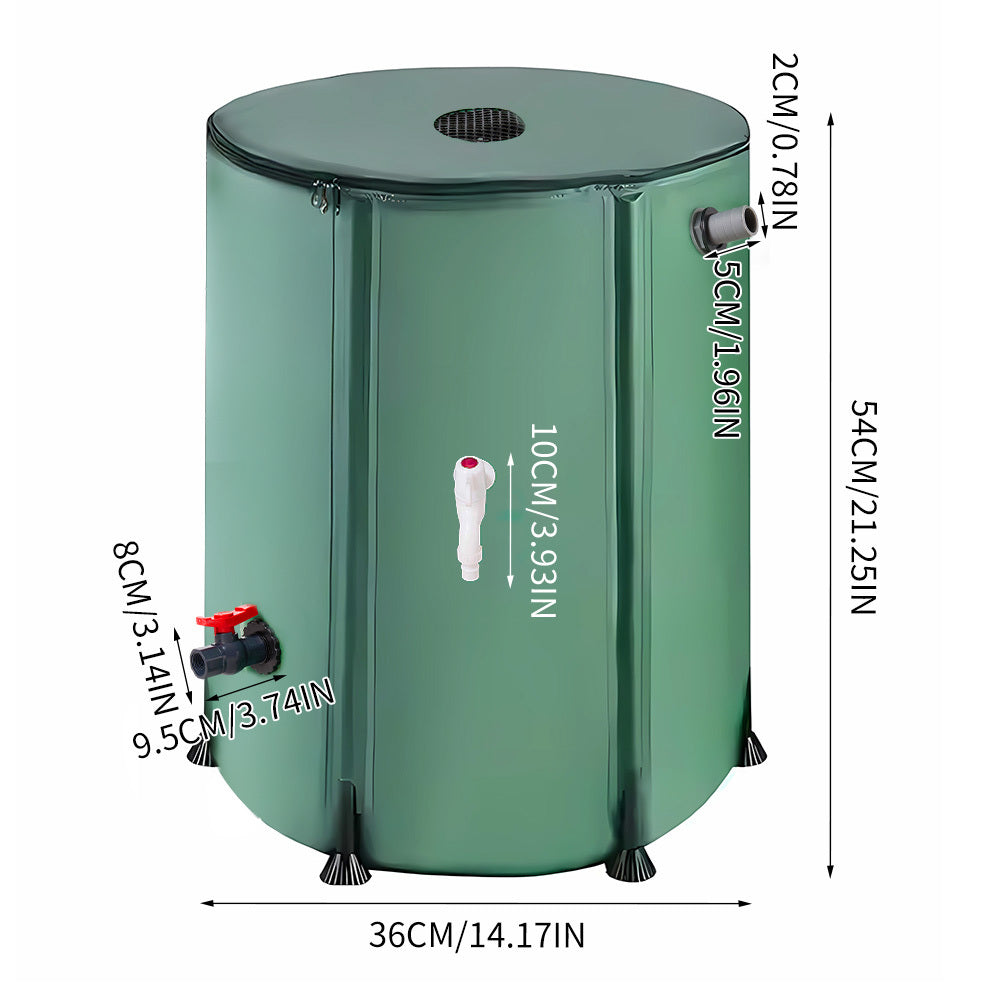 Rainwater Collection Tank 50L 100L 160L 200L – Portable Outdoor Water Butt with Filter Net & Overflow Device, Eco-Friendly Garden Rainwater Harvesting System UK