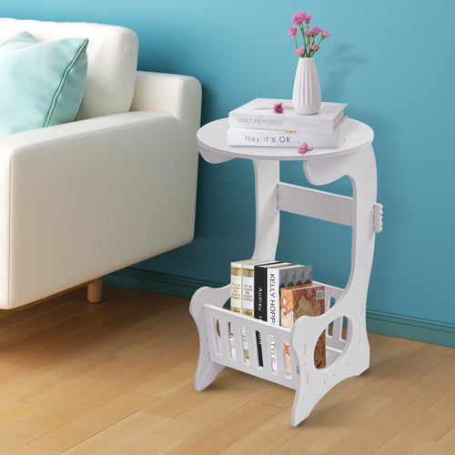 3-Tier Bedside Table Nightstand with Storage – Modern White PVC & Metal Frame Side End Table for Bedroom & Living Room | 2 Sizes