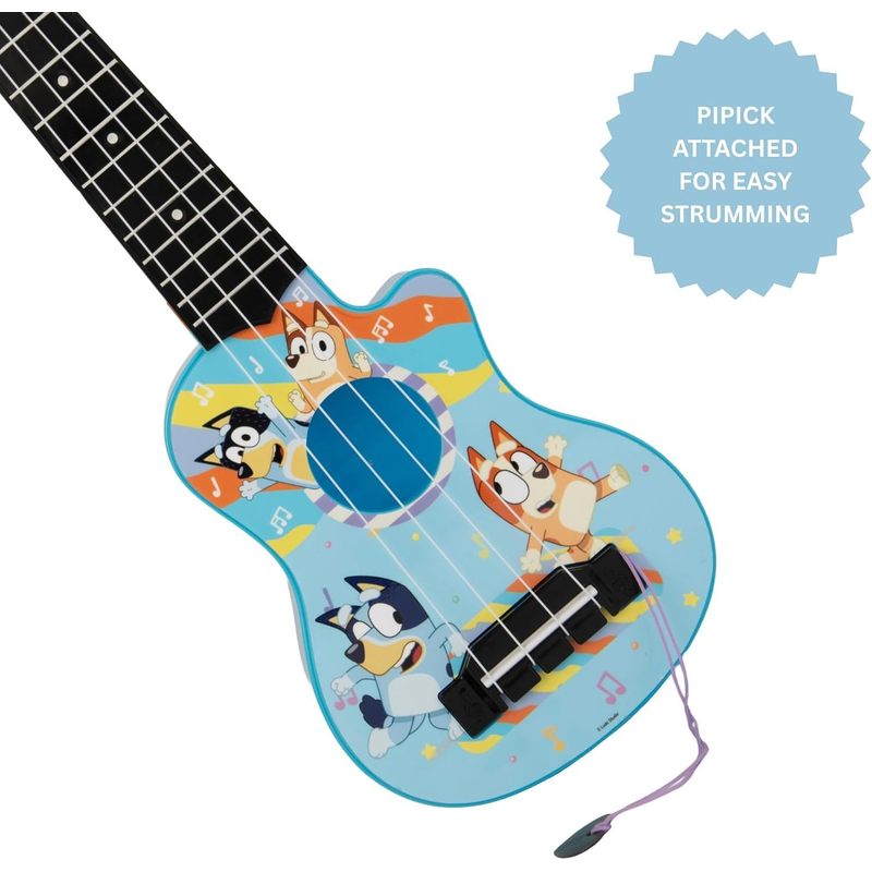 Bluey My First Guitar Kids Beginner Acoustic Ukulele with 4 Nylon Strings
