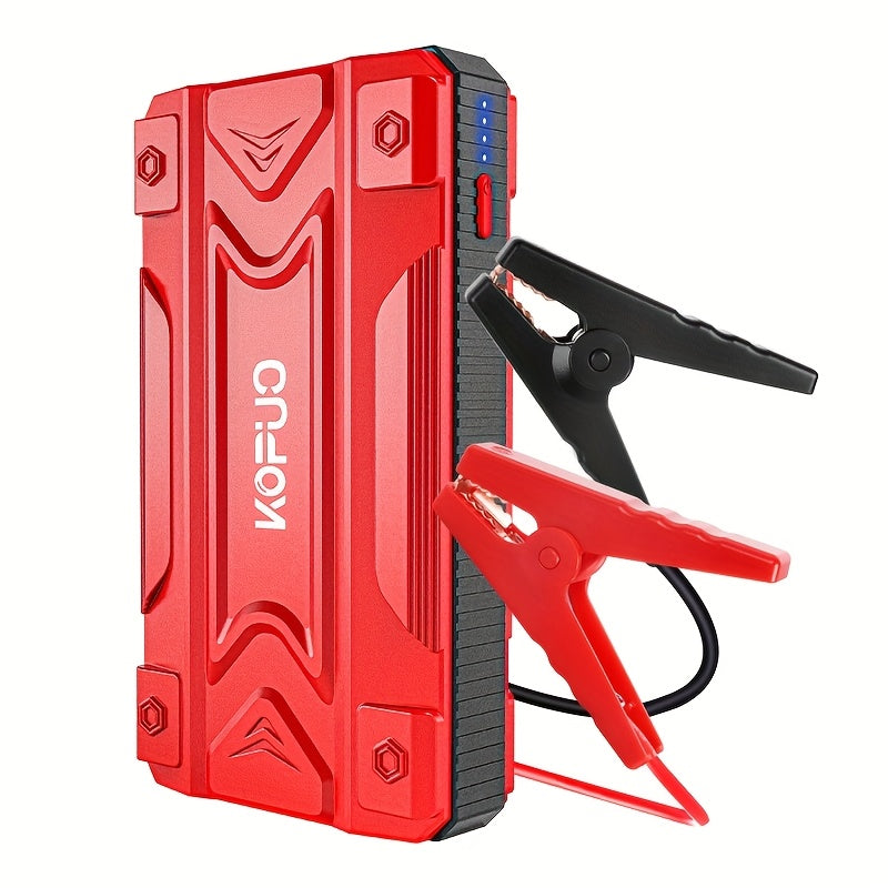 KOPUO Portable 3000A Car Battery Jump Starter (5.0L Gas/4L Diesel) Portable Car Jump Starter Battery Pack, 12V Car Battery Jumper Starter with Safety Jumper Cables, Fast Charge, with LED Lighting/Strobe Light/Sos, Compact Car Starter
