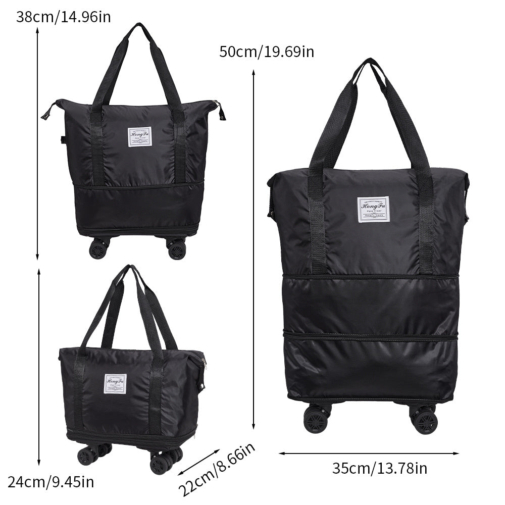 Travel Duffle Bag with Removable Wheels, Luggage, Suitcases, Expandable Sports Gym Bag for Women Men, Dry Wet Holdall Luggage Weekend Overnight Bags for Swimming