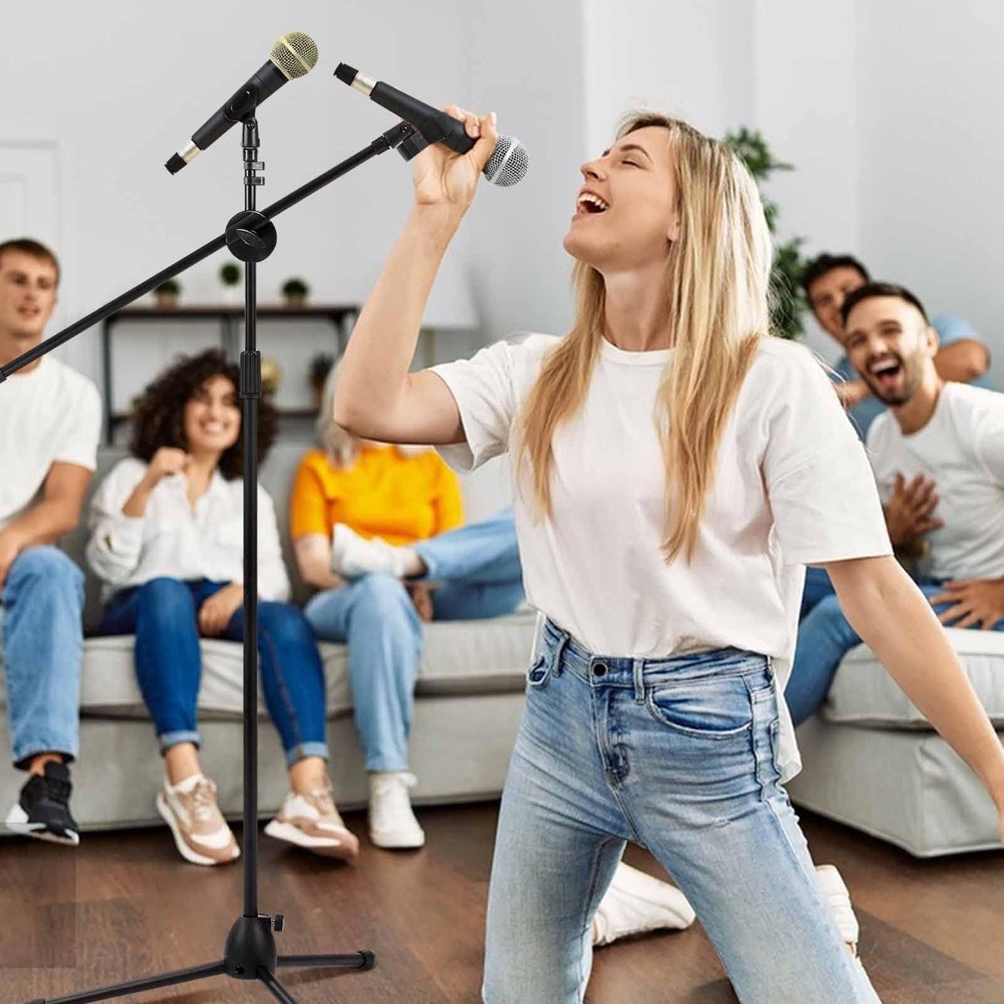 Ground Support Stand, Adjustable Microphone Stand, Floor-standing Microphone Stand, Microphone Tripod Stand