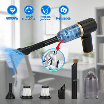 Vacuum Cleaner Powerful Suction for Pet Hair Hardwood Floor Carpet, USB Rechargeable Portable Handheld Vacuum for Home Car Office, Small Dust Cup, Ideal Gift for Anniversary Birthday