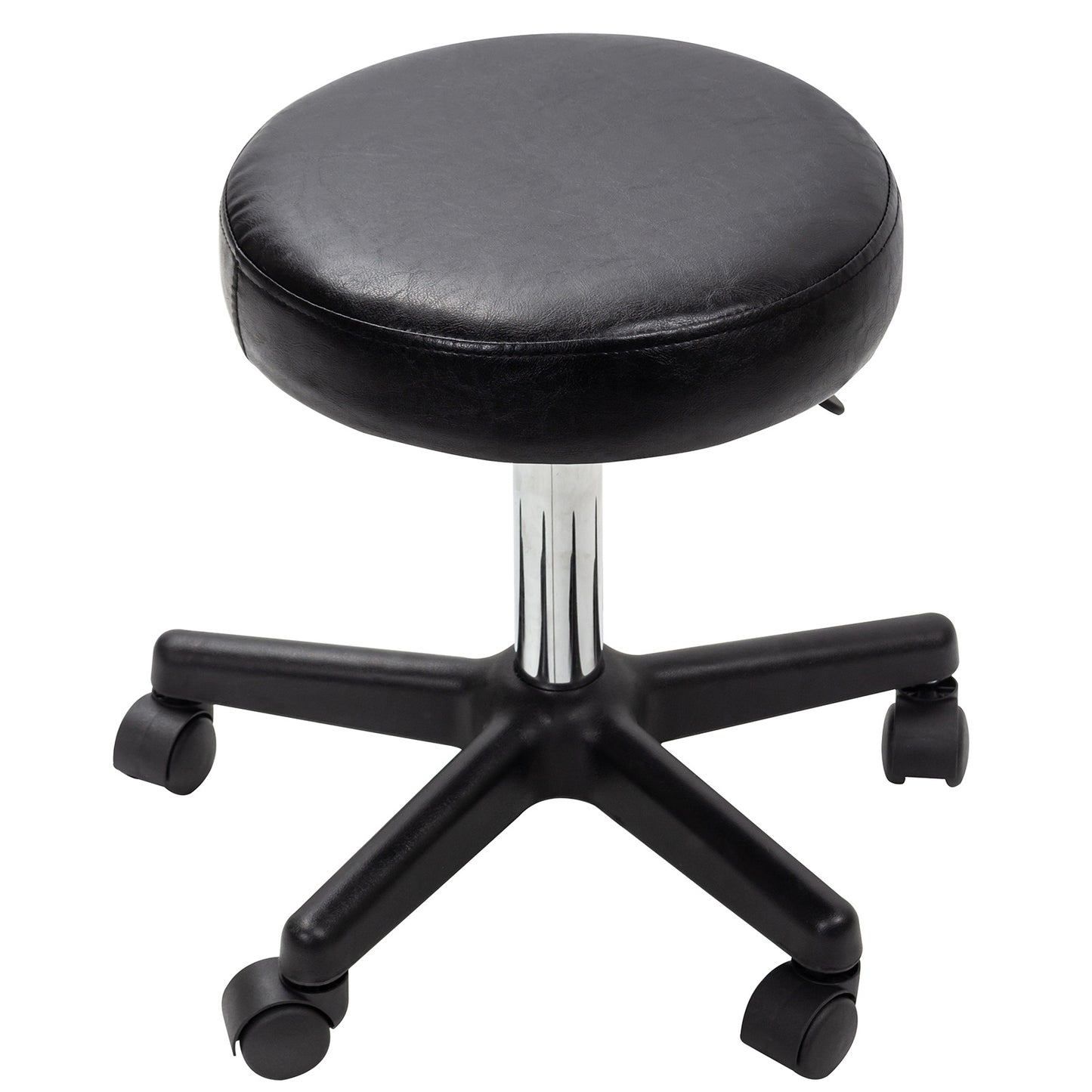 Black Adjustable Rolling Cushion Tattoo Massage Hydraulic Salon Stool with Wheels