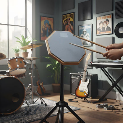7.87-inch Mute Drum Practice Pad Set with Drum Pad and Portable Bag, Suitable for Drummers' Rehearsals and Beginner Practice