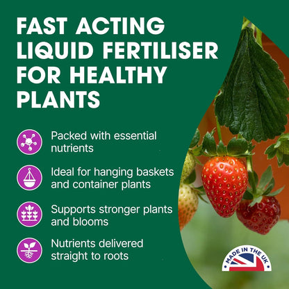 Doff Hanging Basket & Tub Drip Feed 10x30ml Bottles Fast-Acting Plant Food & Fertilizer for Healthy Growth
