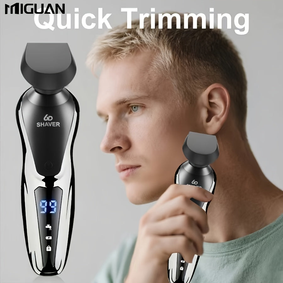 Electric Razor for Men, 3in 1 Electric Shaver Nose Hair Trimmer USBRechargeable Portable Razor 3D Floating Blade Digital Display ShavingBeard Machine