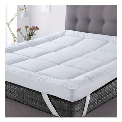 Super Soft 4Inch/ 10 Cm Deep Fill Mattress Topper Luxury Quilted Bed Pad With Elastic Corners Breathable, Durable, Machine Washable, Ideal For Single, Double, King Super King UK Bed Size