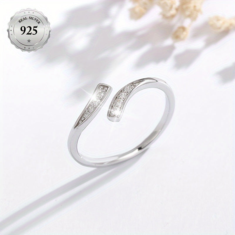 1pc, S925 Sterling Silver Toe Ring with Adjustable Chain, Boho Elegant Style, Synthetic Cubic Zirconia, Summer Vacation & Party Accessory, Mardi Gras Day Celebration, 1.2g