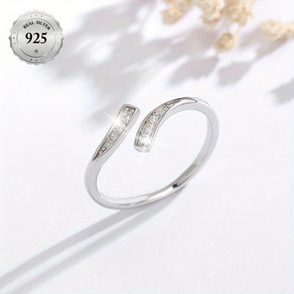 1pc, S925 Sterling Silver Toe Ring with Adjustable Chain, Boho Elegant Style, Synthetic Cubic Zirconia, Summer Vacation & Party Accessory, Mardi Gras Day Celebration, 1.2g