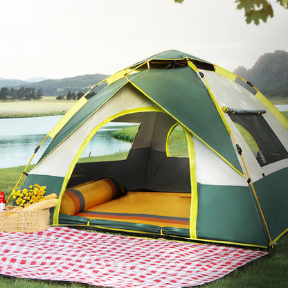 4 Person Automatic Setup Tent 2 Doors 2 Windows Family Tent for Camping Hiking
