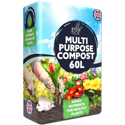 Pelle & Sol 10/20/40/50/60Ltr Multi Purpose Compost - Compost for Outdoor Plants & Soil for Plants Indoors - Potting Soil for Pots Plants Outdoor - All Purpose Nutrient Rich Fertiliser, Houseplant Potting Mix