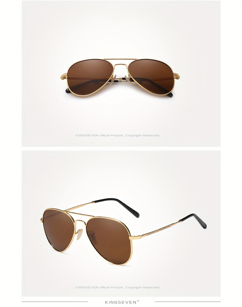 Kingseven Classic Pilot Polarized for Men And Women Fashion Unisex Style Eyewear for Activities, Parties, And Photography Props