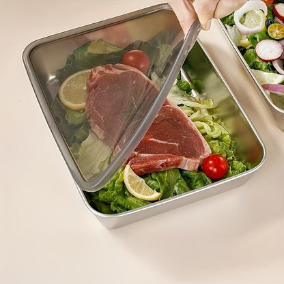 Stainless Steel Food Storage Containers 6pcs Set - Airtight Lunch Boxes, Microwave Safe, Stackable Kitchen Organization Containers for Fridge/Freezer