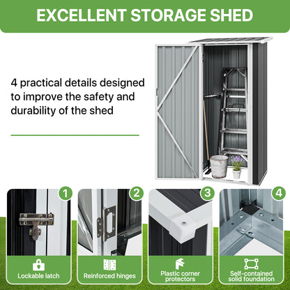 Nordivale Outdoor Garden Shed with Lockable Door|Removable Design for Firewood Logs, Tools, Lawnmower, Bike & Garbage Cans 75cm W X 54cm D X 163cm H