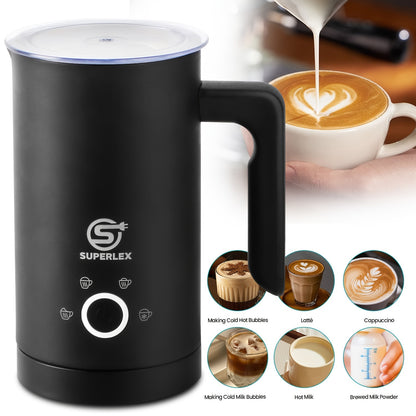 SUPERLEX Electric Automatic Milk Frother 4-In-1 Function, Milk Steamer Heater for Hot Cold Chocolate Latte Cappuccino Macchiato Warmer