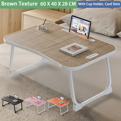 Foldable Laptop Desk, Laptop Bed Table with Foldable Legs And Slots Reading Holder for Eating Breakfast Reading Studying On Couch Sofa Computer Bed Tray, Laptop Stand, Laptop Desk for Bed Dorm Work