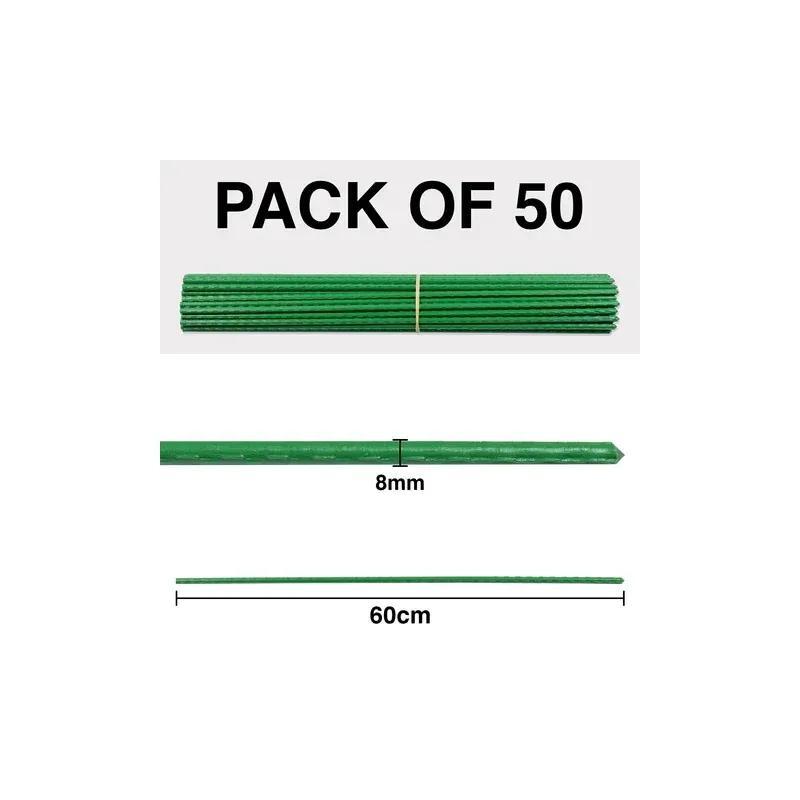 Woodside Garden Plant Stakes – PE Coated Steel Support Poles for Flowers, Veg & Climbing Plants, Outdoor Plant Support Set