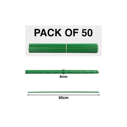 Woodside Garden Plant Stakes – PE Coated Steel Support Poles for Flowers, Veg & Climbing Plants, Outdoor Plant Support Set