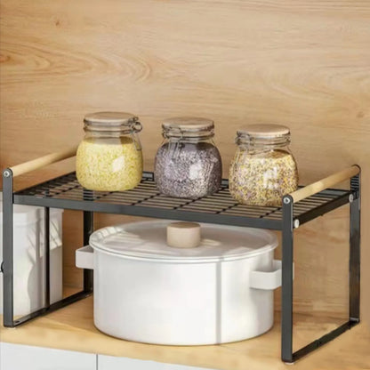 Kitchen Counter Shelf Metal Wire Stackable Cupboard Spice Rack Space Saving Countertop Orgainzer and Storage Rack Shelves for Kitchen Pantry Bathroom