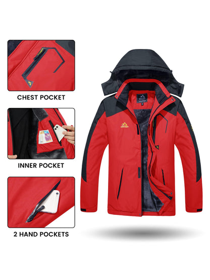 Men's Winter Warm Jackets Fleece Lined Coats Hooded Thermal Outdoor Thick Jacket Heavy Sport Hiking Jogging Camping Fishing Climbing Traveling Skiing Snowboarding Casual Parka
